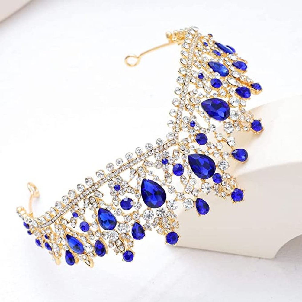 NEW Sparkling Bling Crystal Rhinestone Tiara Necklace Set: Ruby Red + FR… - Picture 14 of 16